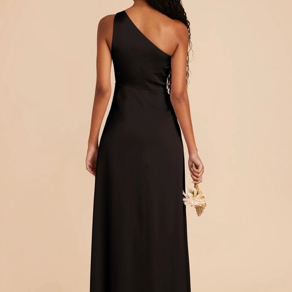 Chic One-Shoulder Black Evening Dress - Picture 6 of 8